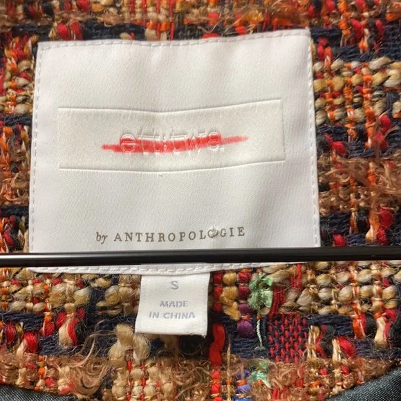 🔥🔥🔥Anthropologie Harlequin Tweed Blazer Jacket - Picture 9 of 16